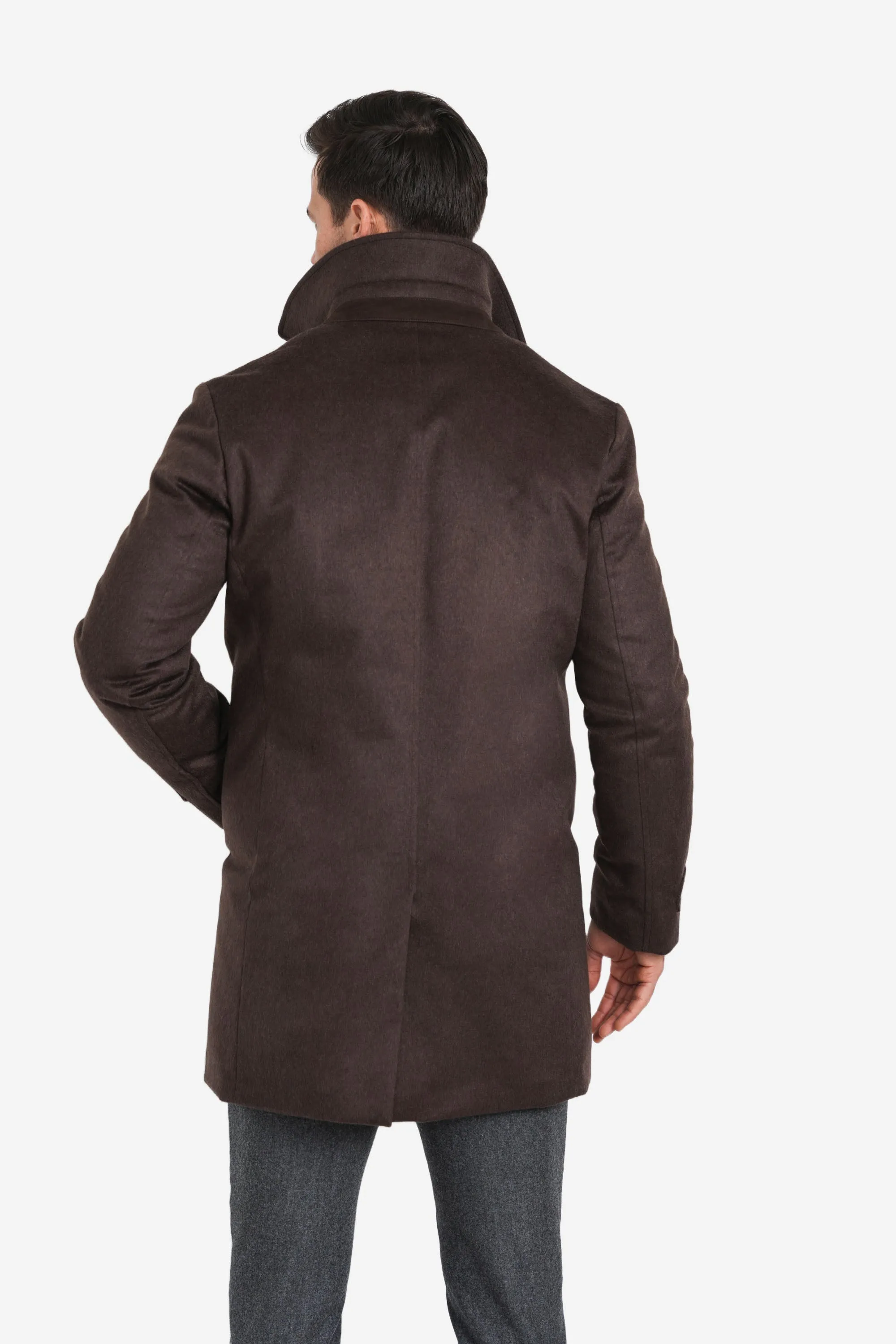 Pure Cashmere Euro Coat, Brown