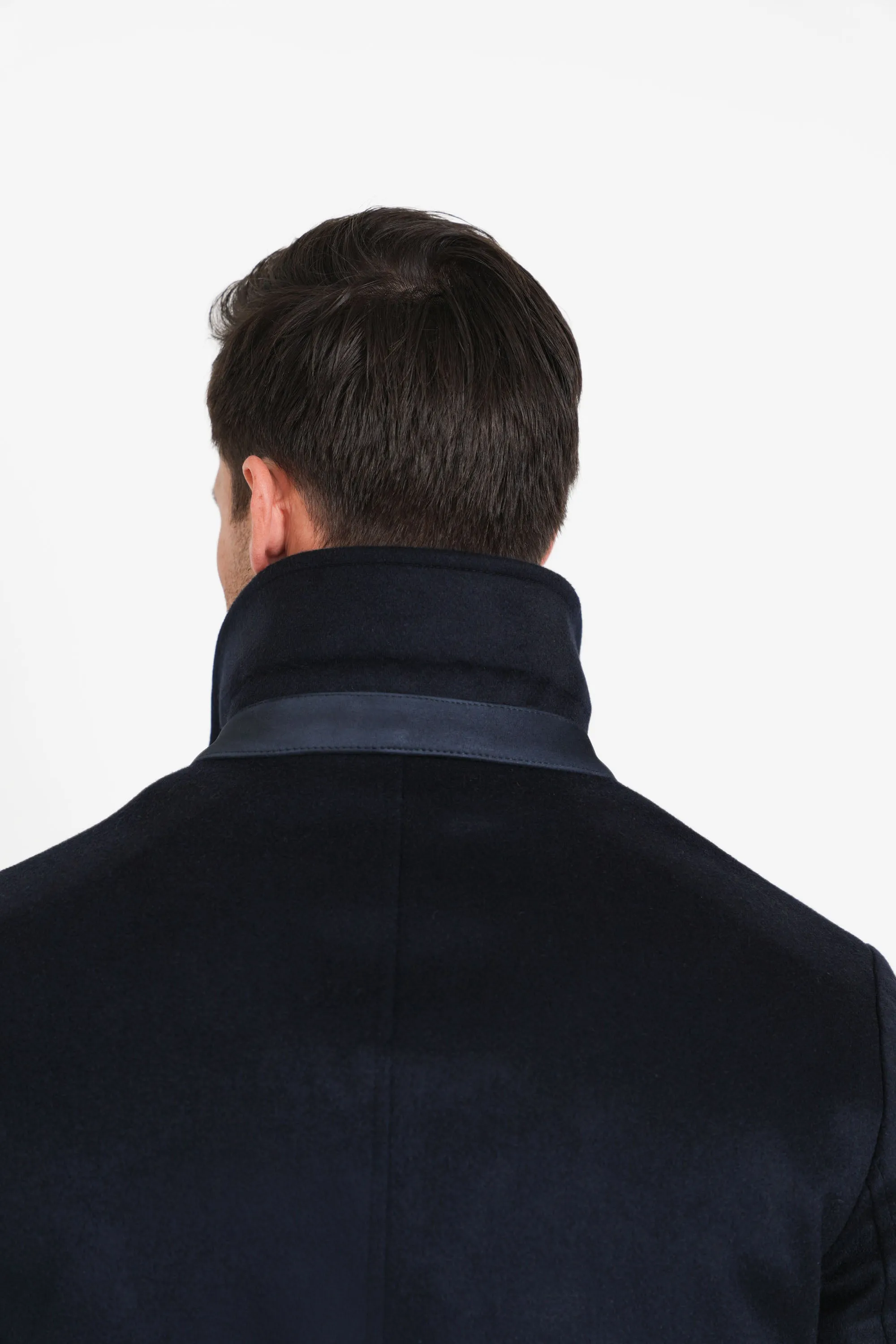 Pure Cashmere Euro Coat, Navy