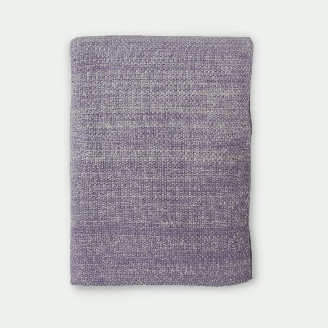 purple knitted throw