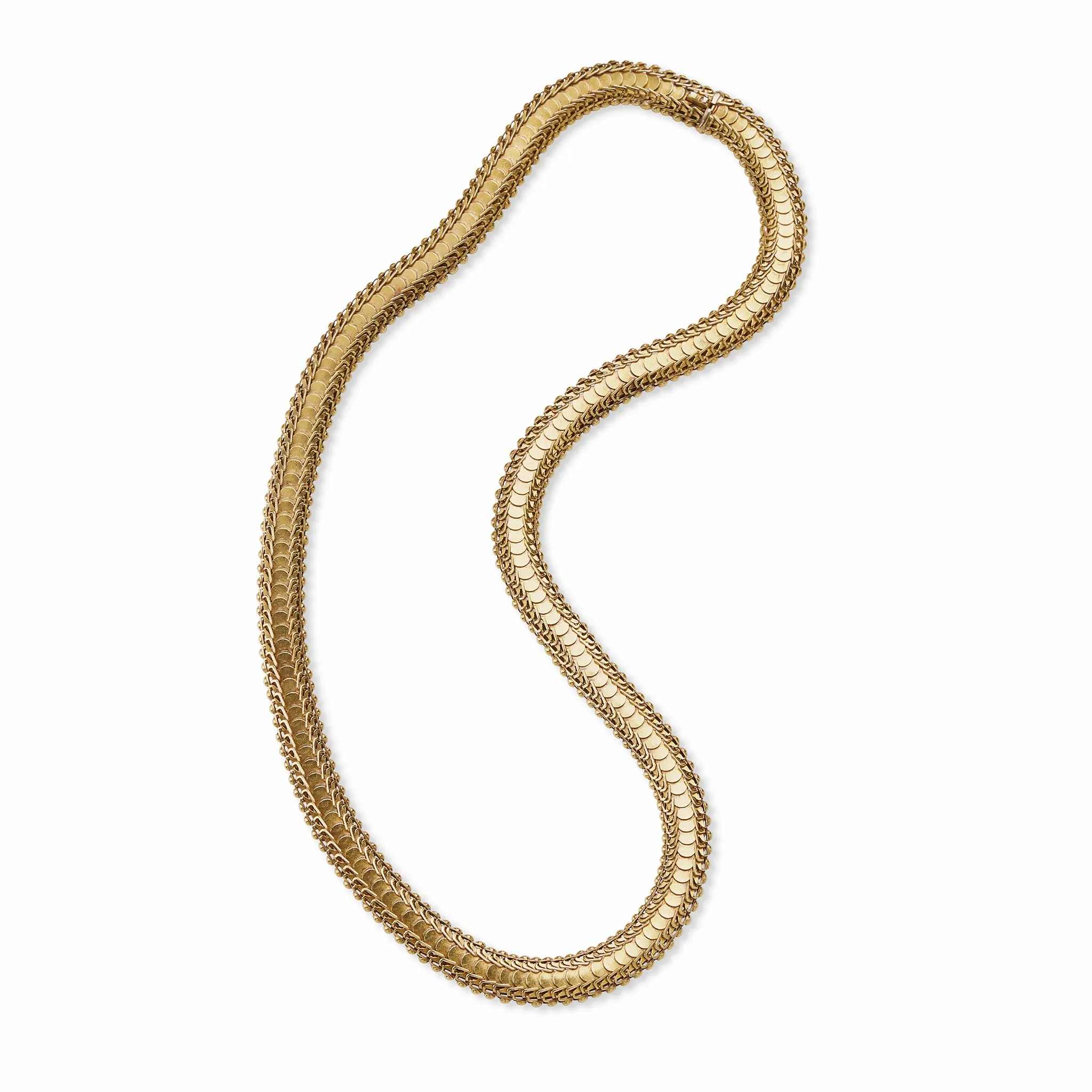 "Knitted" Victorian 18K Gold Chain Necklace