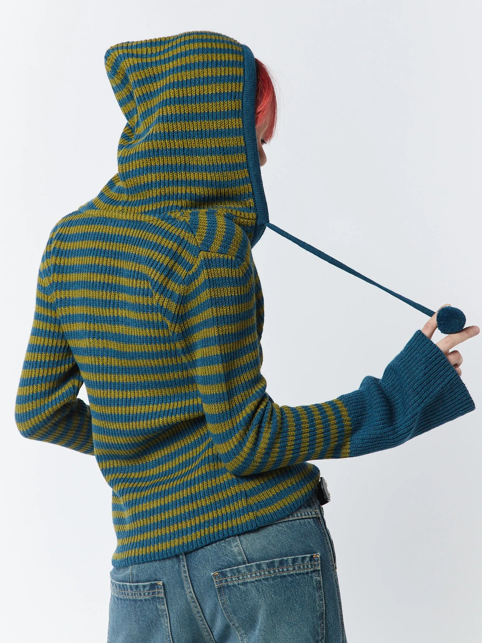 Regina Green & Blue Knitted Hoodie