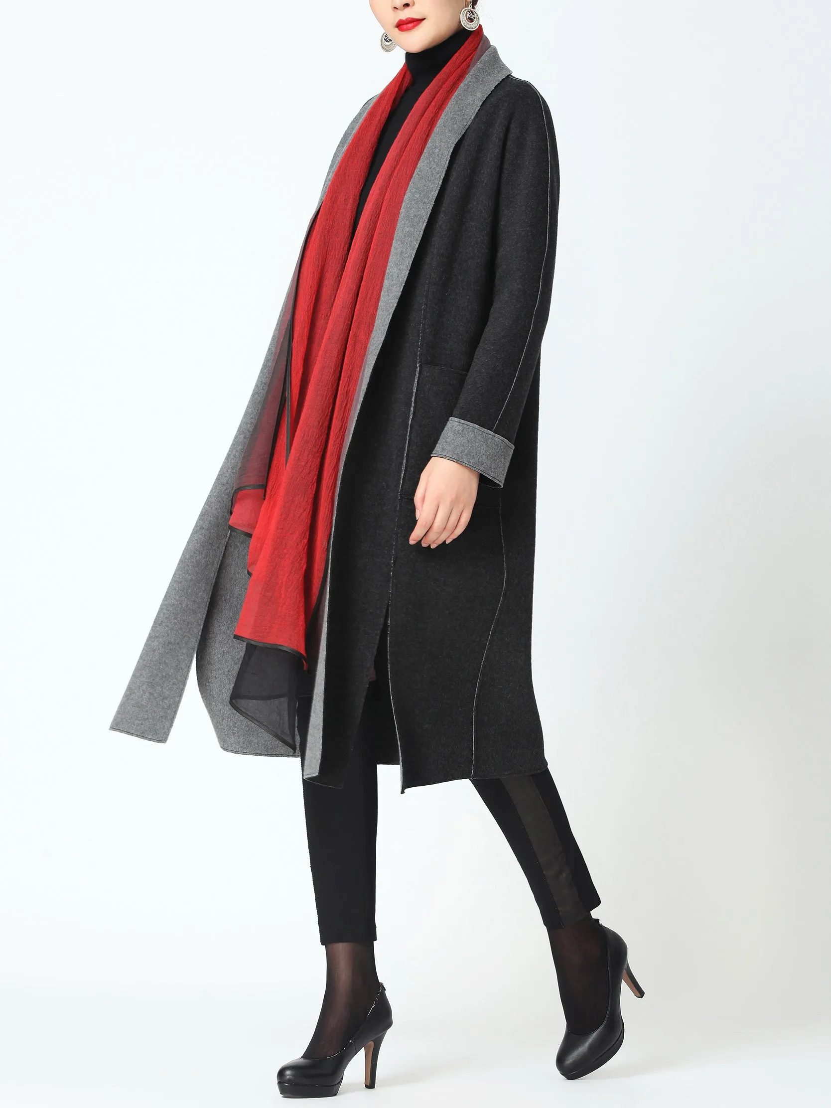 Relaxed-fit  Reversible Woolen Coat