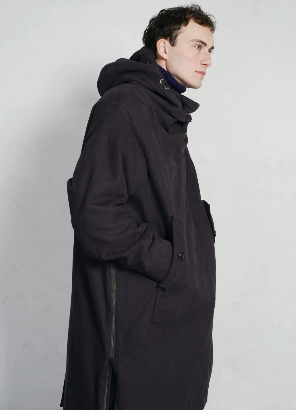 ROALD | Long Double Zipper Anorak | Dark Navy