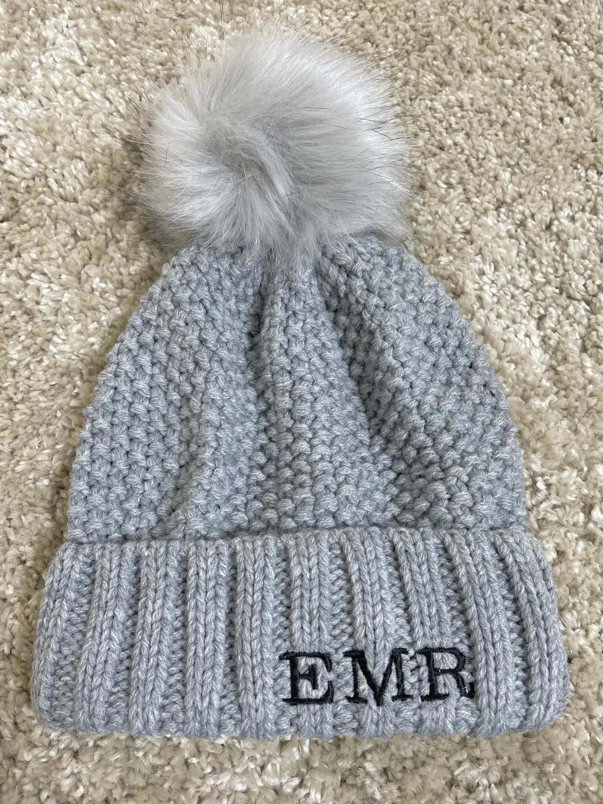 Sammy Grey Knitted Pom Pom Bobble Hat