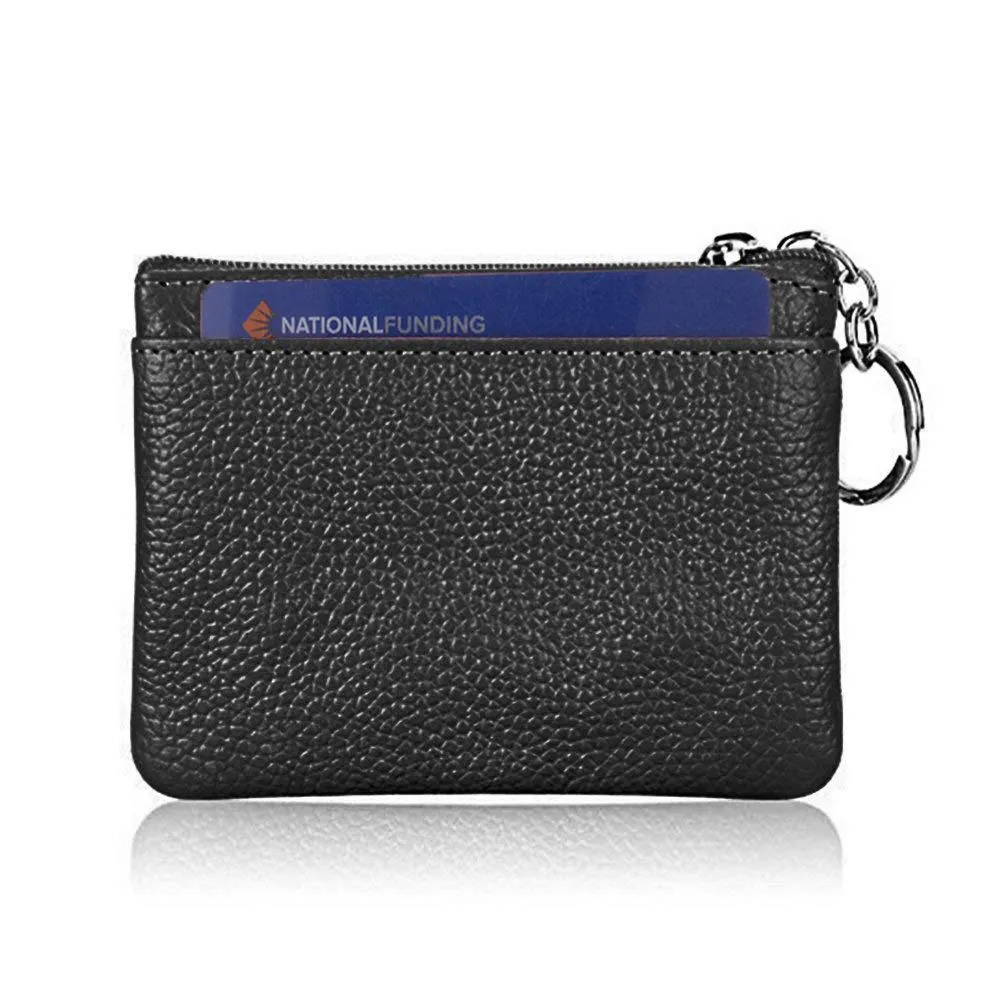 Small Leather 3 Zipper Coin Wallet