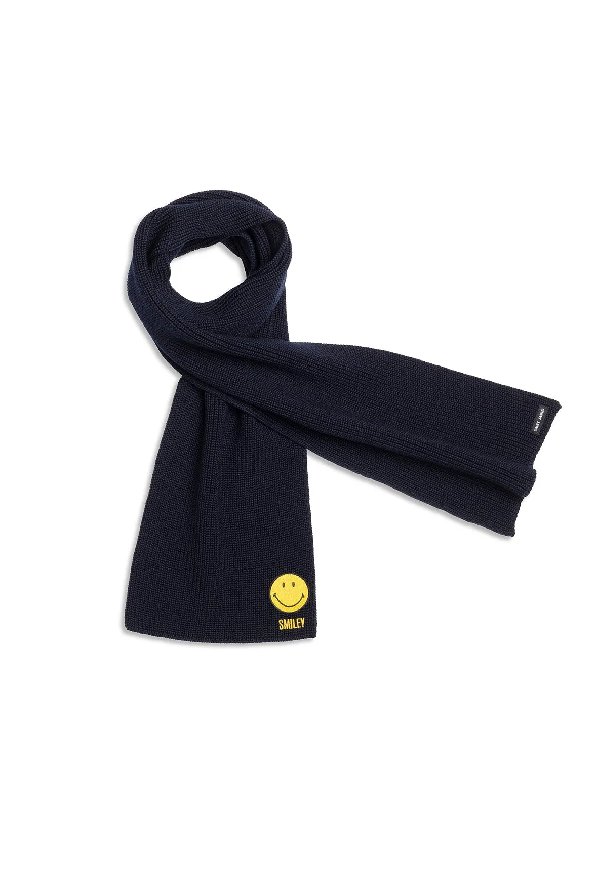 Smiley wool scarf - SAINT JAMES x Smiley (NAVY)