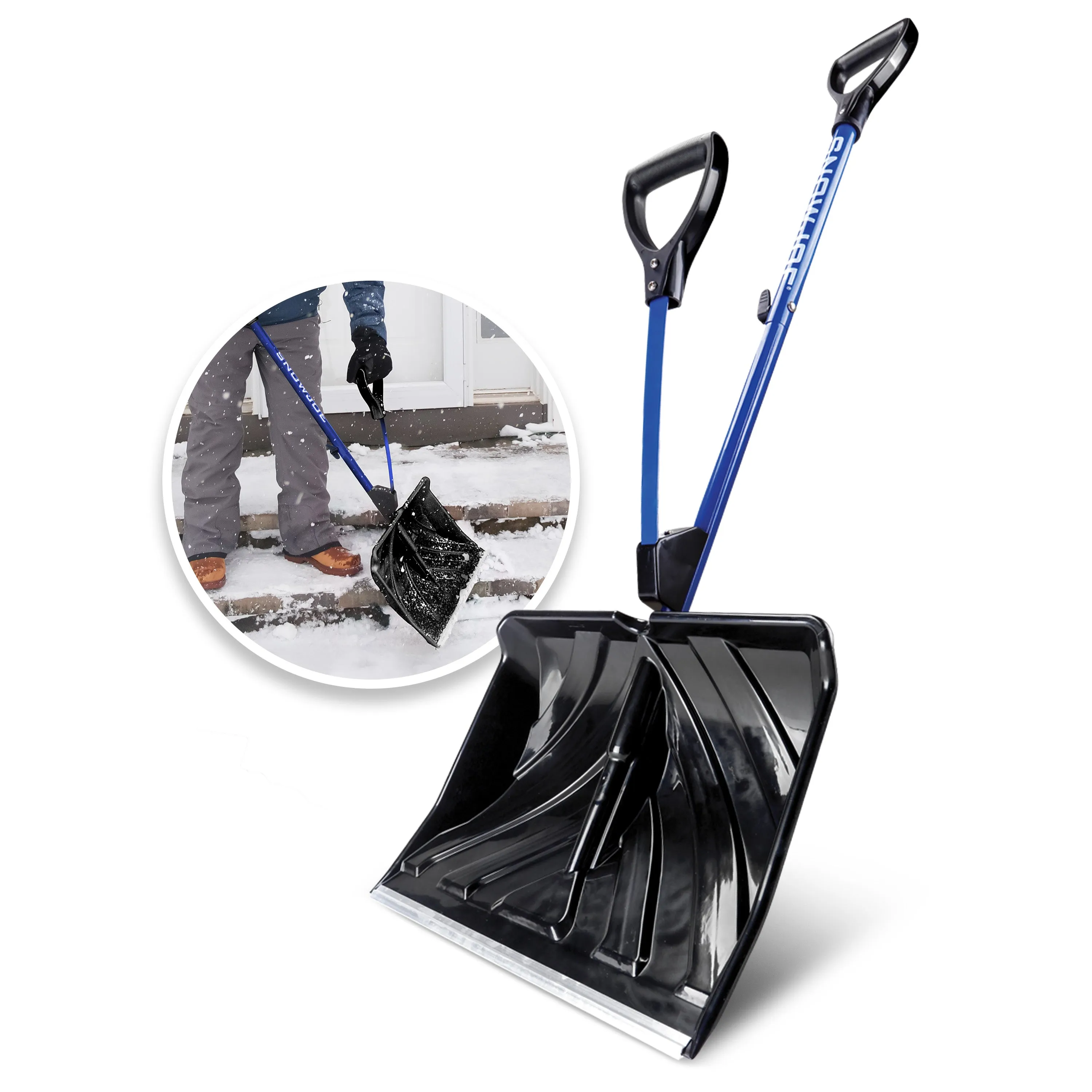 Snow Joe SJ-SHLV20 Shovelution Strain-Reducing Snow Shovel | 20-Inch | Spring Assisted Handle