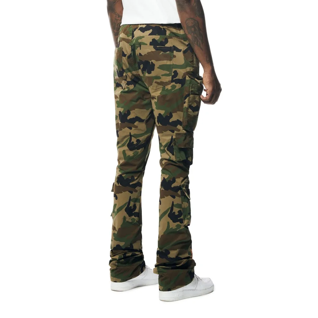 Stacked Windbreaker Utility Pants - Wood Camo