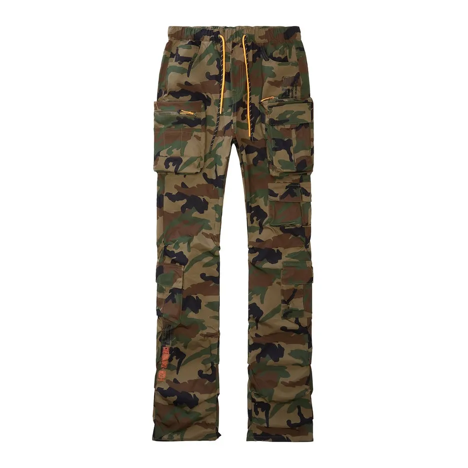 Stacked Windbreaker Utility Pants - Wood Camo