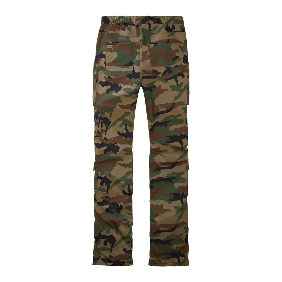 Stacked Windbreaker Utility Pants - Wood Camo