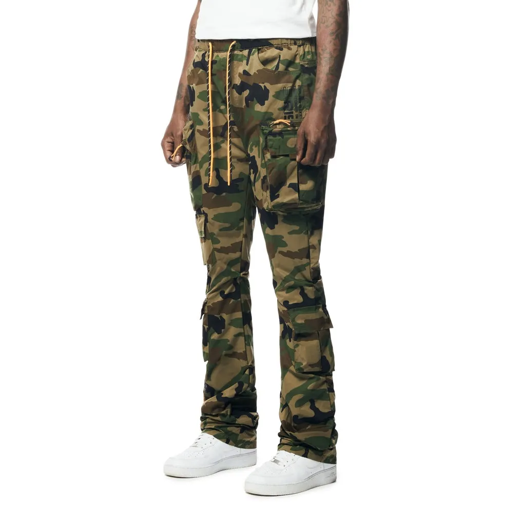 Stacked Windbreaker Utility Pants - Wood Camo