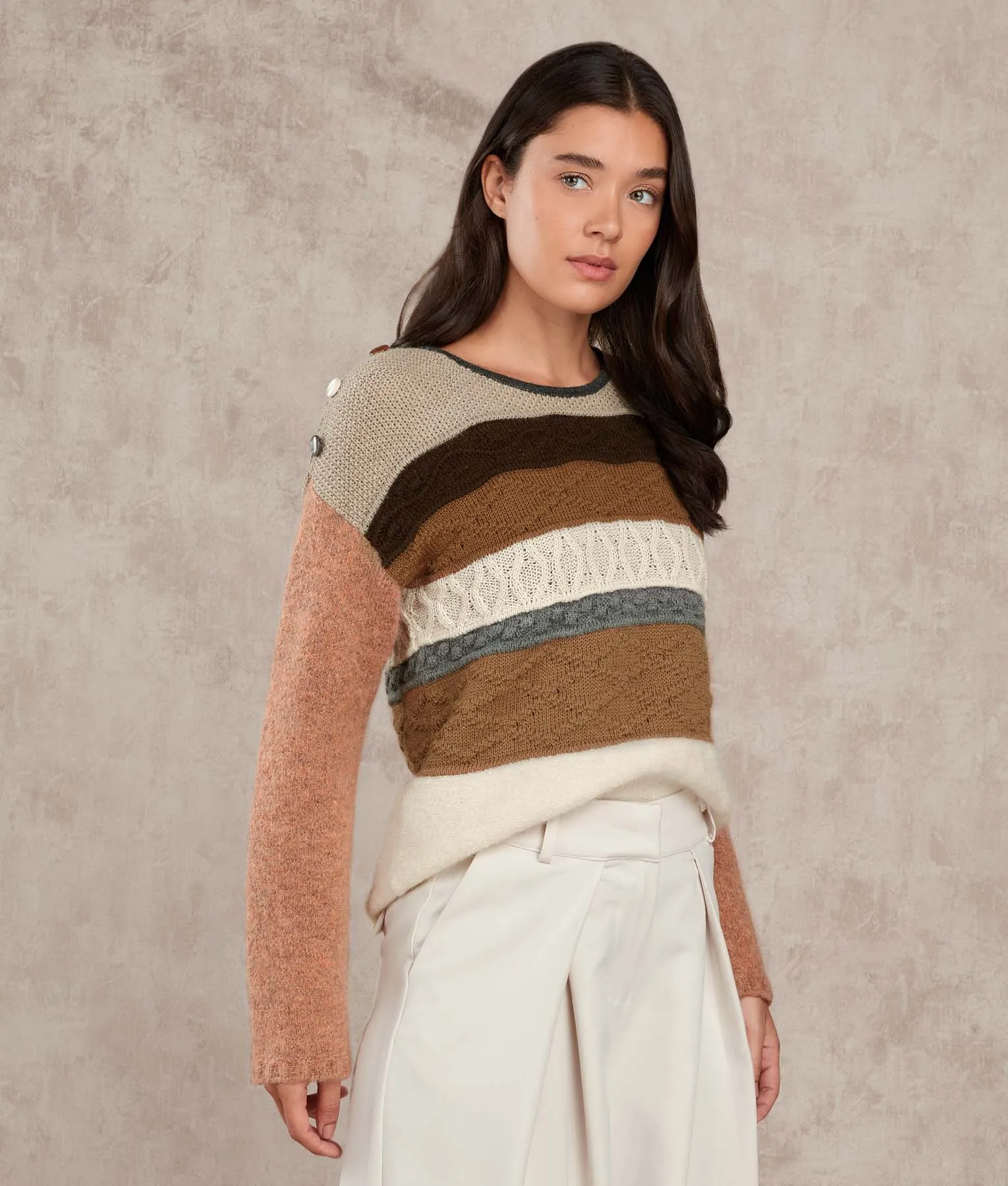 Stripes Neck Sweater