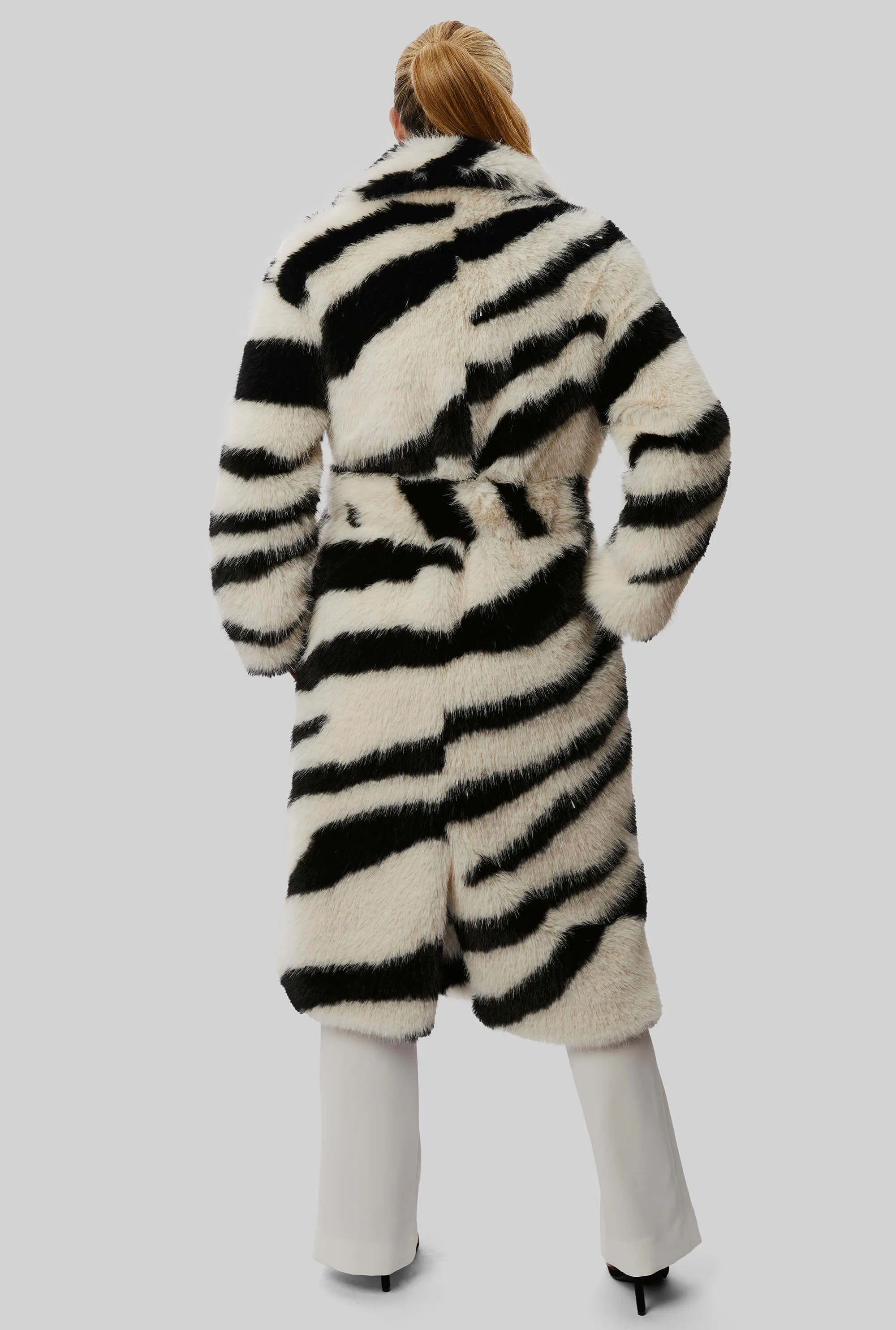 Tiger Long Faux Fur Coat