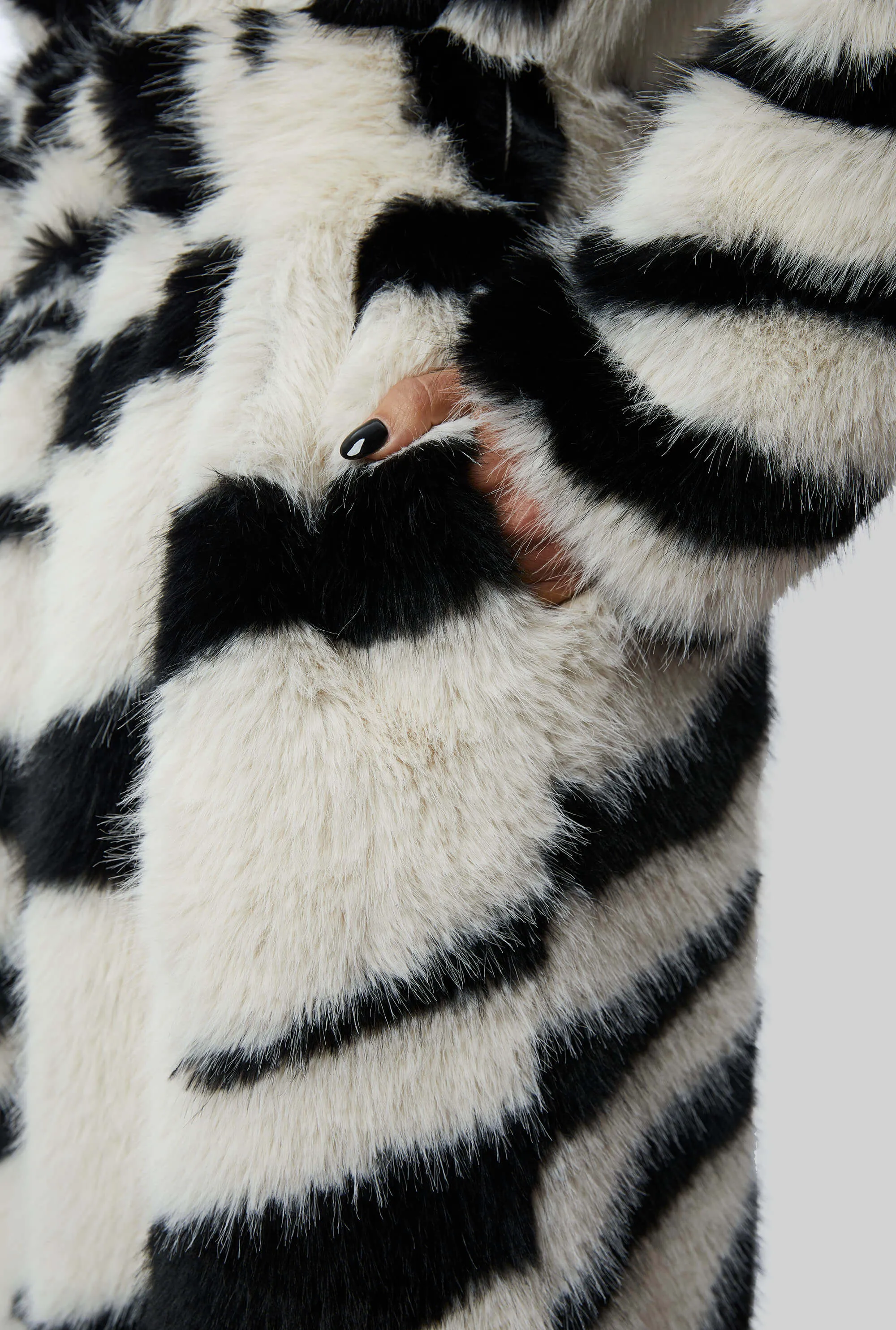 Tiger Long Faux Fur Coat