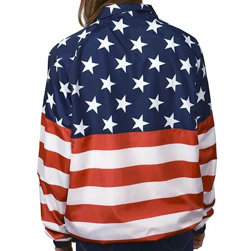 Unisex American Flag 1/4 Zip Windbreaker