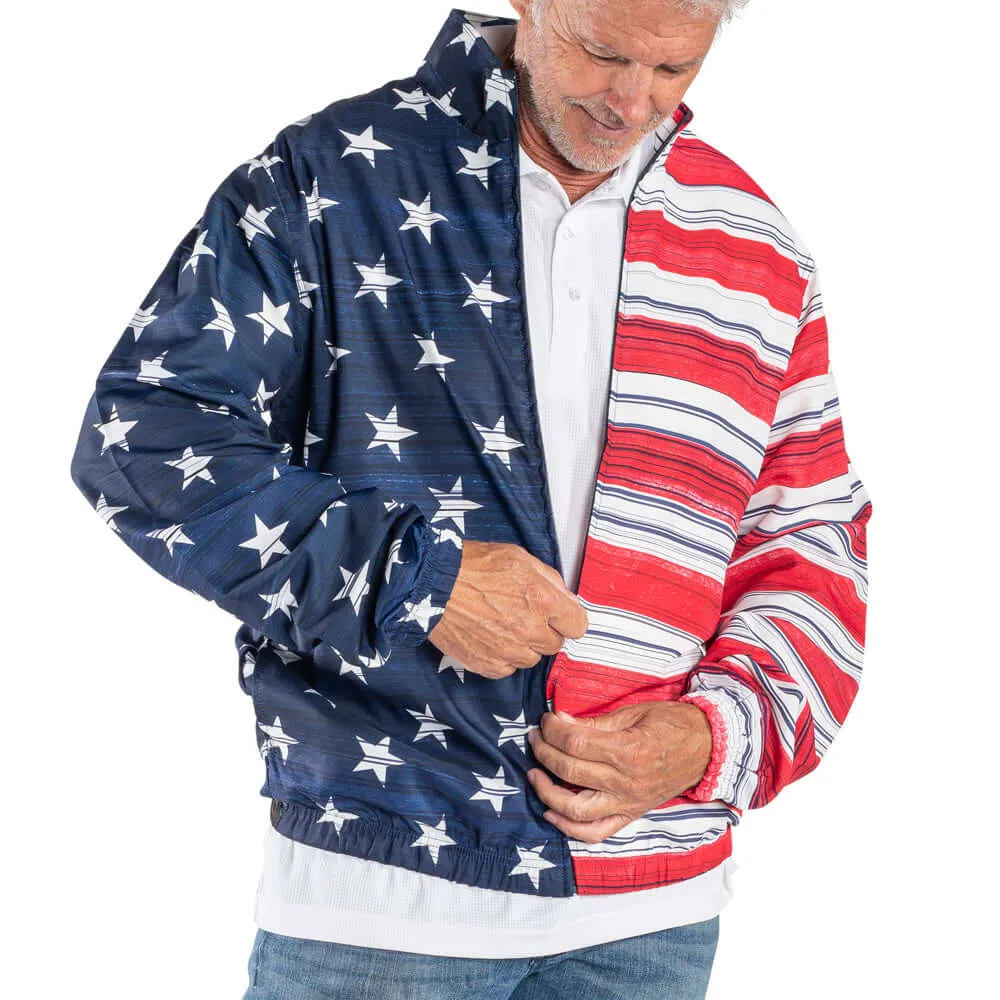 Unisex Patriotic Eagle Full Zip Windbreaker Jacket