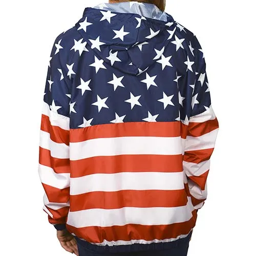 Unisex Patriotic Full Zip Windbreaker Jacket