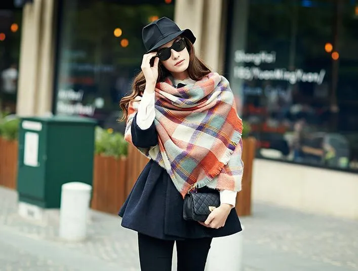 VIGROCK C17 Knit Wool Long Scarf for Women