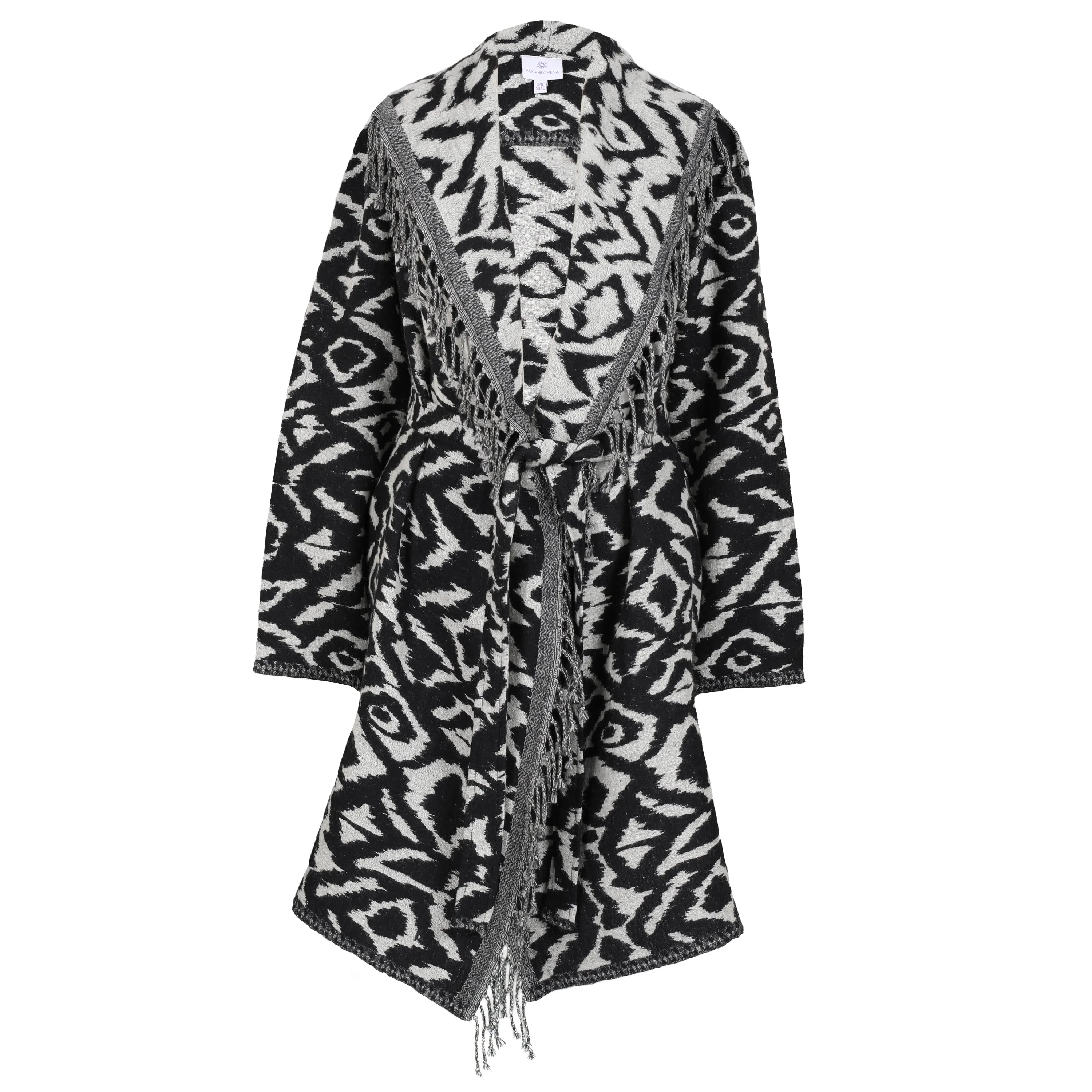 Zebra Belted Boiled Wool Coat ONLY ONE LEFT