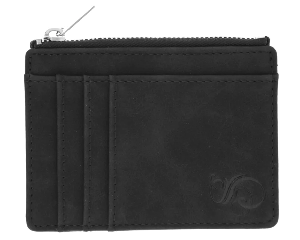 Zipper Card Holder Wallet - Black