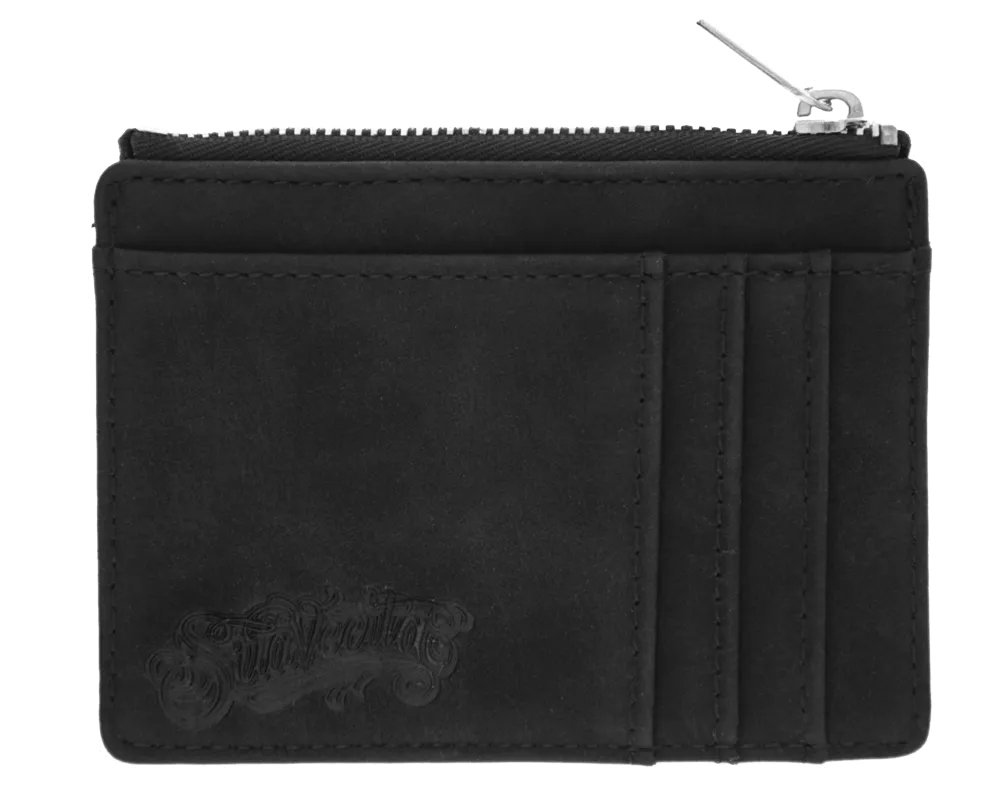 Zipper Card Holder Wallet - Black