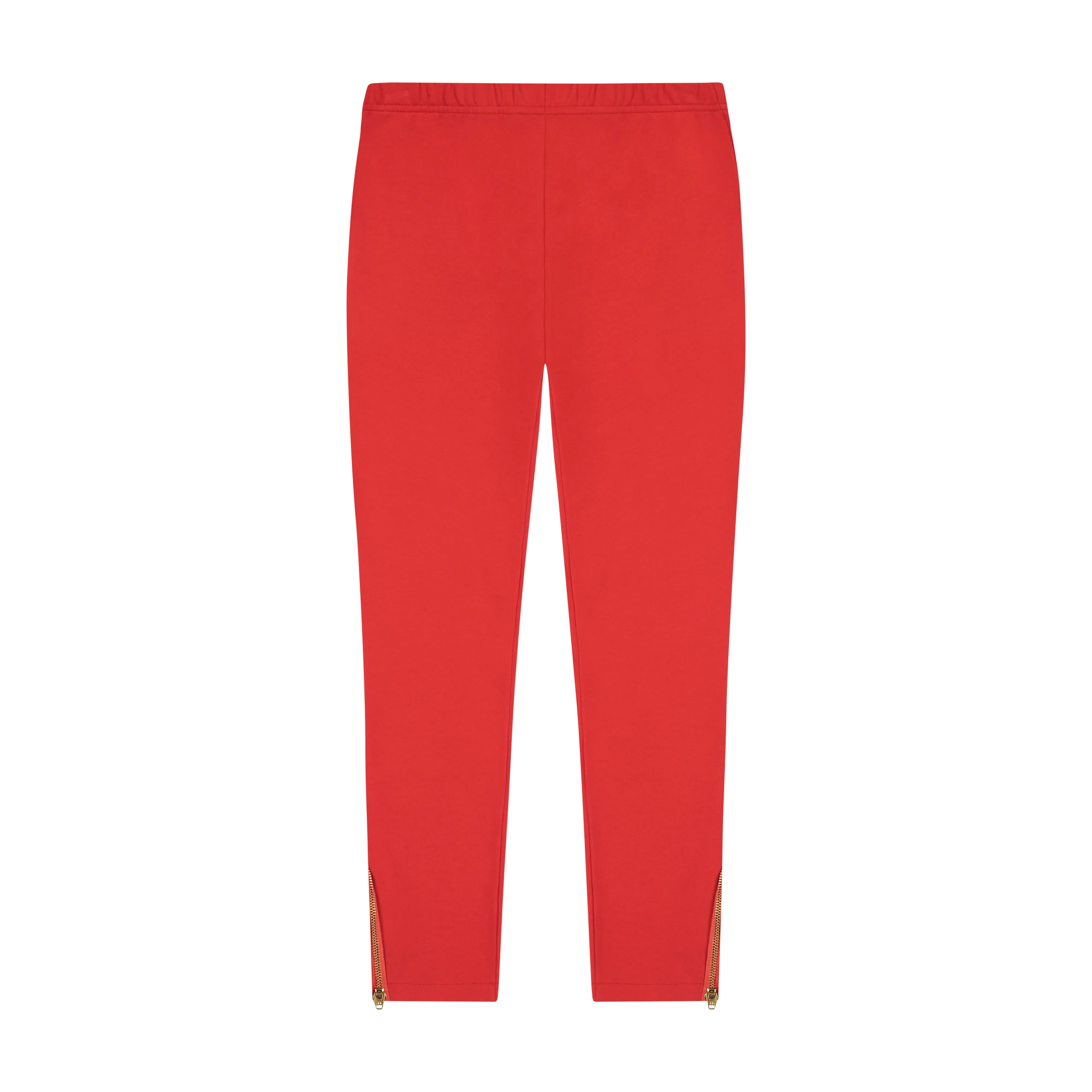 Zipper Tween Leggings Poppy Red Knit